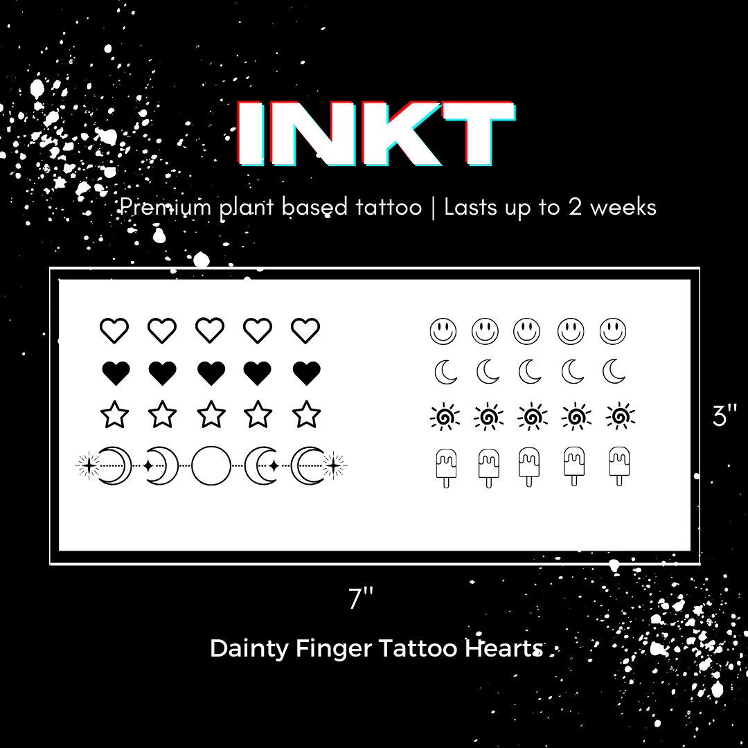 Finger Tattoo | 2 Week Temporary Tattoo | Plant Based Vegan Tattoo | Dainty Tattoo | Cute Tattoo | Festival Tattoo | Matching Tattoo | Gift Idea | Temporary Tattoo