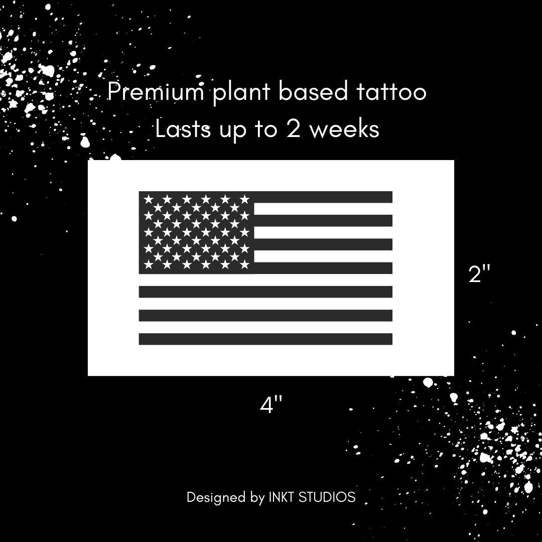 American Flag Tattoo | Semi-Permanent Tattoo | 2 Week Tattoo | USA Tattoo | America Tattoo