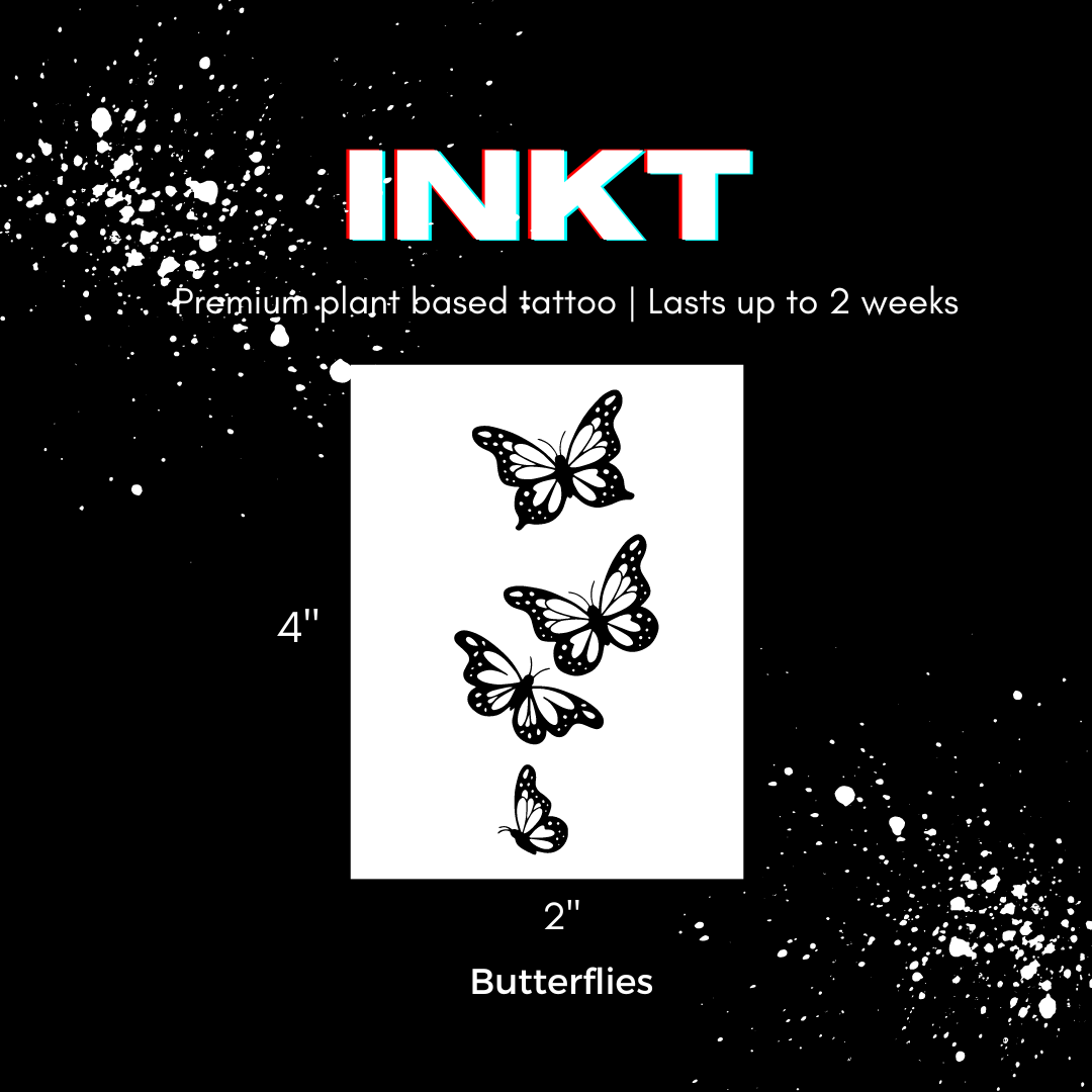 Butterfly Tattoo | 2 Week Temporary Tattoo | Semi Permanent Tattoo | Plant Based Vegan Tattoo | Butterflies Tattoo | Insect Tattoo | Inspirational Tattoo | Gift Idea | Boho Tattoo | Bohemian Tattoo | Nature Tattoo | Femimine Tattoo
