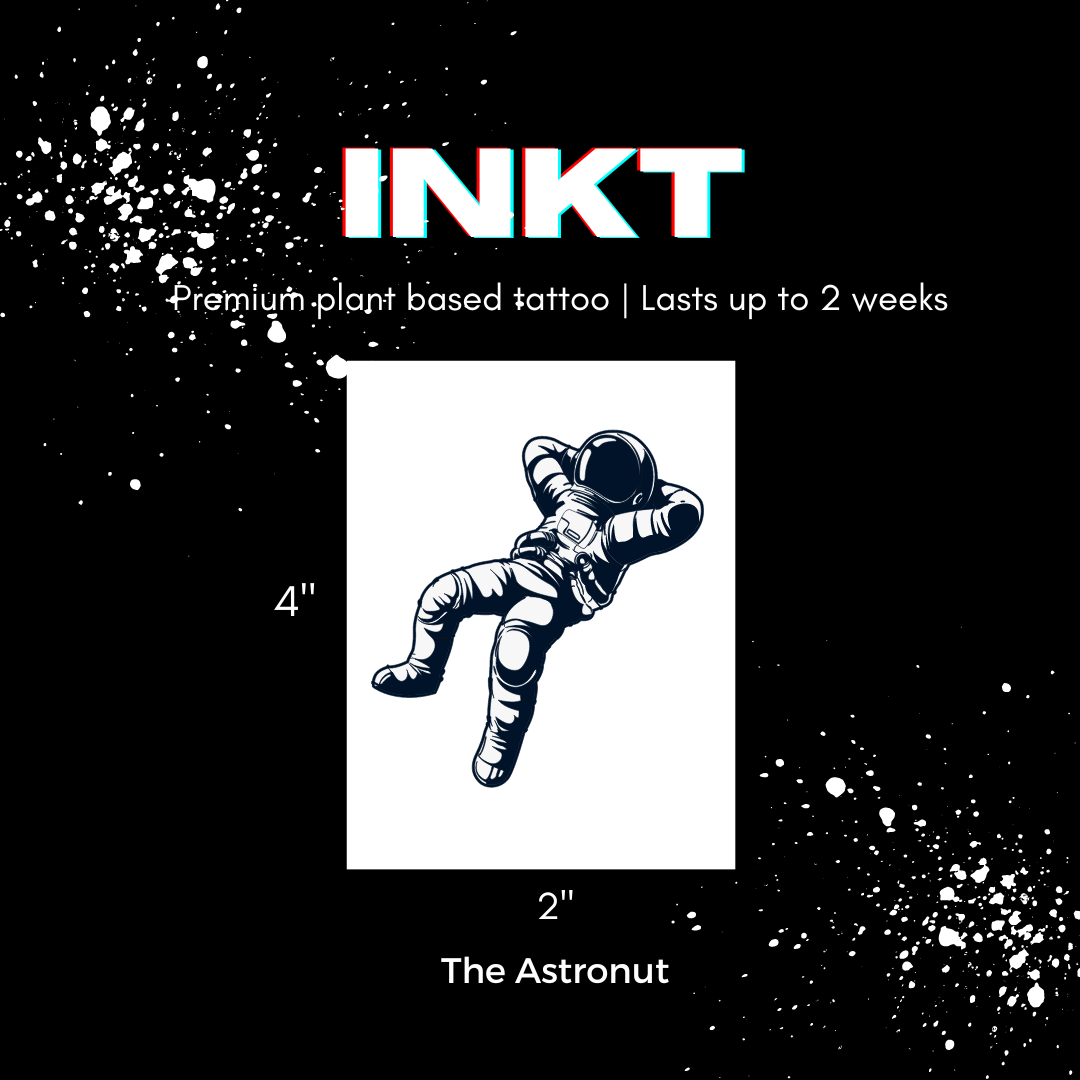 Astronaut Tattoo | 2 Week Temporary Tattoo | Semi Permanent Tattoo | Plant Based Vegan Tattoo | Space Tattoo | Festival Tattoo | Planet Tattoo | Gift Idea