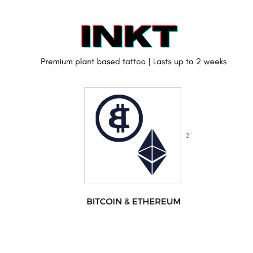 Bitcoin Tattoo | Ethereum Tattoo | Semi Permanent Temporary Tattoo | Crypto Tattoo | Vegan BTC ETH Tattoo