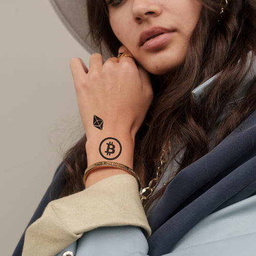 Bitcoin Tattoo | Ethereum Tattoo | Semi Permanent Temporary Tattoo | Crypto Tattoo | Vegan BTC ETH Tattoo