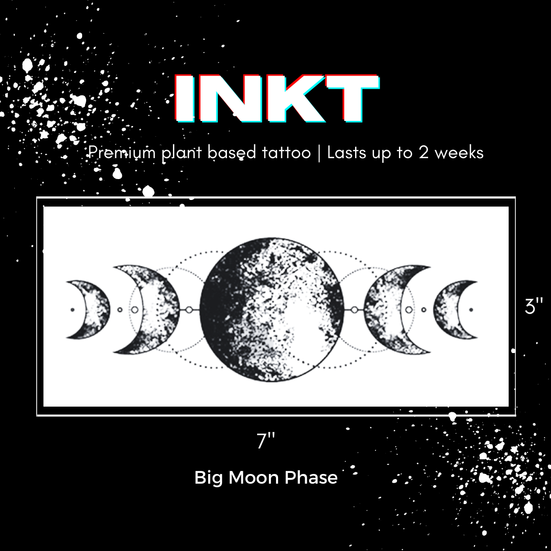 Celestial Moon Phase Tattoo | 2 Week Semi-Permanent Tattoo | Vegan Temporary Tattoo | Moon Phase Tattoo | Celestial Tattoo | Spiritual Tattoo | Moon Tattoo