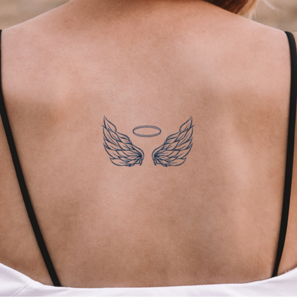 Angel Wing Tattoo | 2 Week Temporary Tattoo | Plant Based Vegan Tattoo | Boho Tattoo | Festival Tattoo | Spiritual Tattoo | Angel Tattoo | Wing Tattoo |