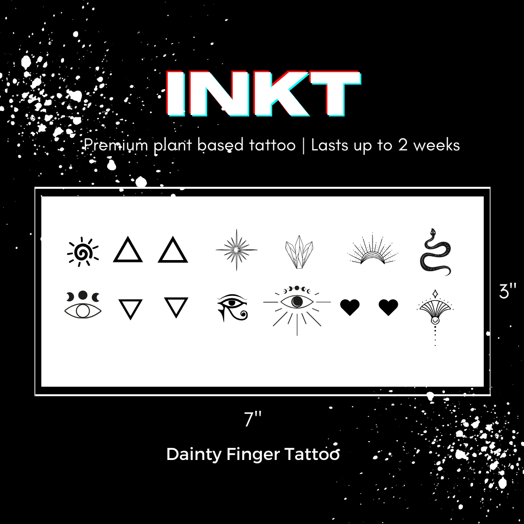 Dainty Finger Tattoo | 2 week Semi Permanent Tattoo | Vegan Temporary Tattoo | Dainty Tattoo | Spiritual Tattoo | Geometric Tattoo