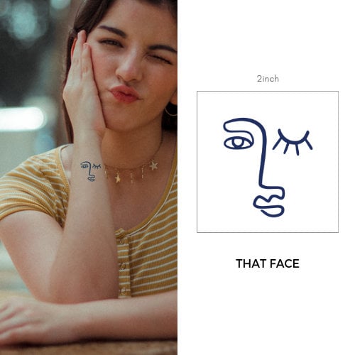 SLD face tattoo One Single line face tattoo Abtract Face Tattoo Semi Permanent Tattoo Realistic Temporary Tattoo Fake Tattoo Event Gift Art