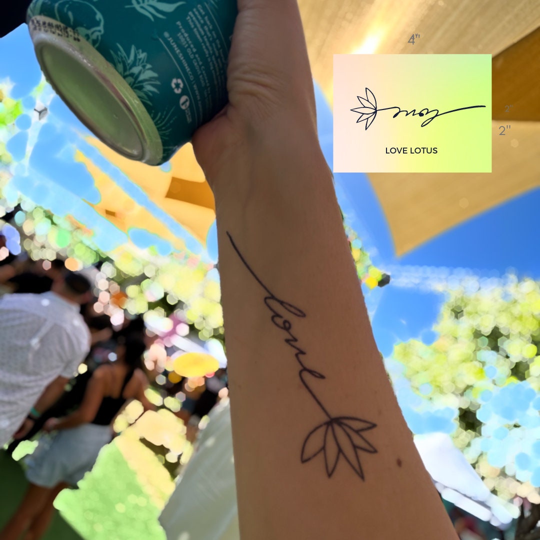 Lotus Tattoo | Love Tattoo | Semi Permanent Temporary Tattoo | Letter Tattoo | Minimalist Tattoo | SLD Tattoo