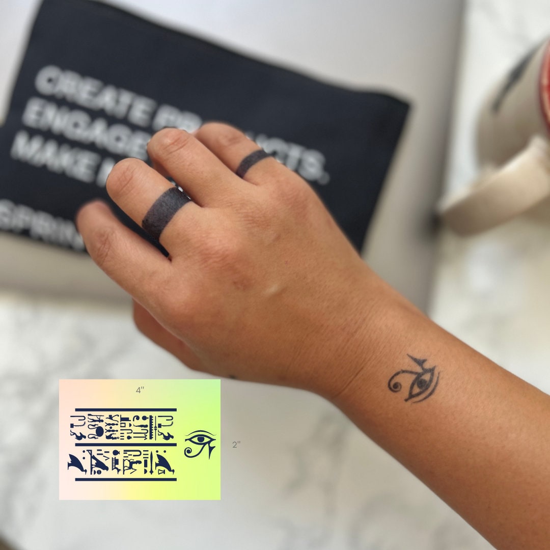 Eye of Horus Tattoo Pharaonic Egyptian Tattoo Eye of Ra Tattoo Symbolic Spiritual Tattoo Semi Permanent Tattoo Temporary Tattoo Plant Based