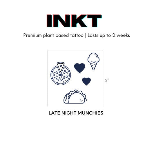 Taco Tattoo Pizza Tattoo Ice Cream Tattoo Heart Tattoo Food Tattoo Semi Permanent Tattoo Temporary Tattoo Plant based Tattoo Vegan Tattoo