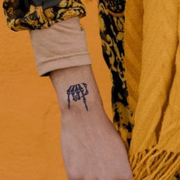 Skeleton Hand Tattoo Temporary Tattoo Vegan Tattoo Semi Permanent Tattoo Plant Based Halloween Tattoo Rock On Tattoo Festival Tattoo Hand