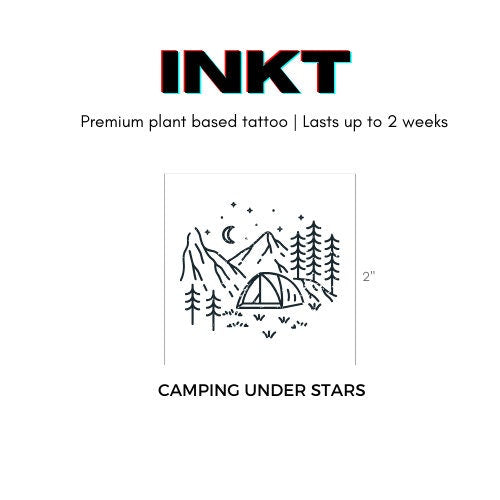 Camping Tattoo Nature Tattoo Travel Tattoo Temporary Tattoo Vegan Tattoo 2 Week tattoo Mountain Tattoo Inspirational Tattoo Gift Idea Tattoo