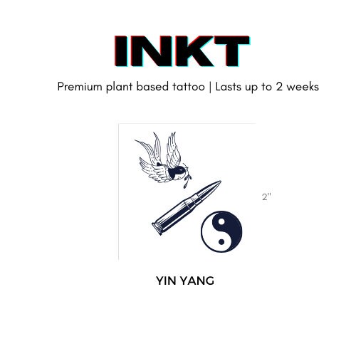 Yin Yang Tattoo Bullet Tattoo Sparrow Tattoo Semi Permanent Tattoo Vegan Tattoo Plant Based Tattoo Temporary Tattoo Festival Tattoo Body Art