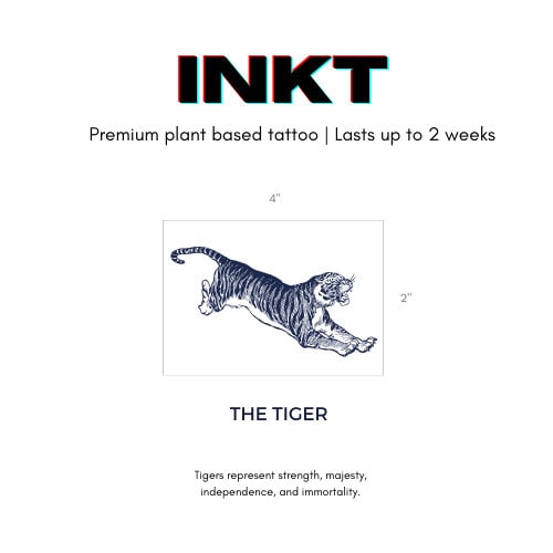 Tiger Tattoo 2 Week Tattoo Vegan Tattoo Semi Permanent Tattoo Animal Tattoo Temporary Tattoo Fake Tattoo Realistic Tattoo Festival Tattoo