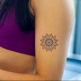 Mandala Tattoo | Vegan Tattoo | Semi Permanent Temporary 2 Week Tattoo | Spiritual Tattoo | Sacred Geometry Tattoo | Flower of Life Tattoo