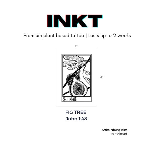 Fig Tree Tattoo 2 Week Vegan Tattoo Semi Permanent Tattoo Biblical Tattoo Fig Tattoo Temporary Tattoo Bible Tattoo Christian Tattoo Art