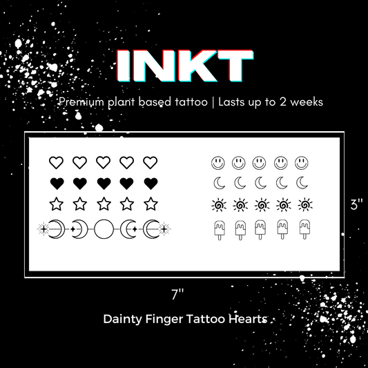 Finger Tattoo | 2 Week Temporary Tattoo | Plant Based Vegan Tattoo | Dainty Tattoo | Cute Tattoo | Festival Tattoo | Matching Tattoo | Gift Idea | Temporary Tattoo