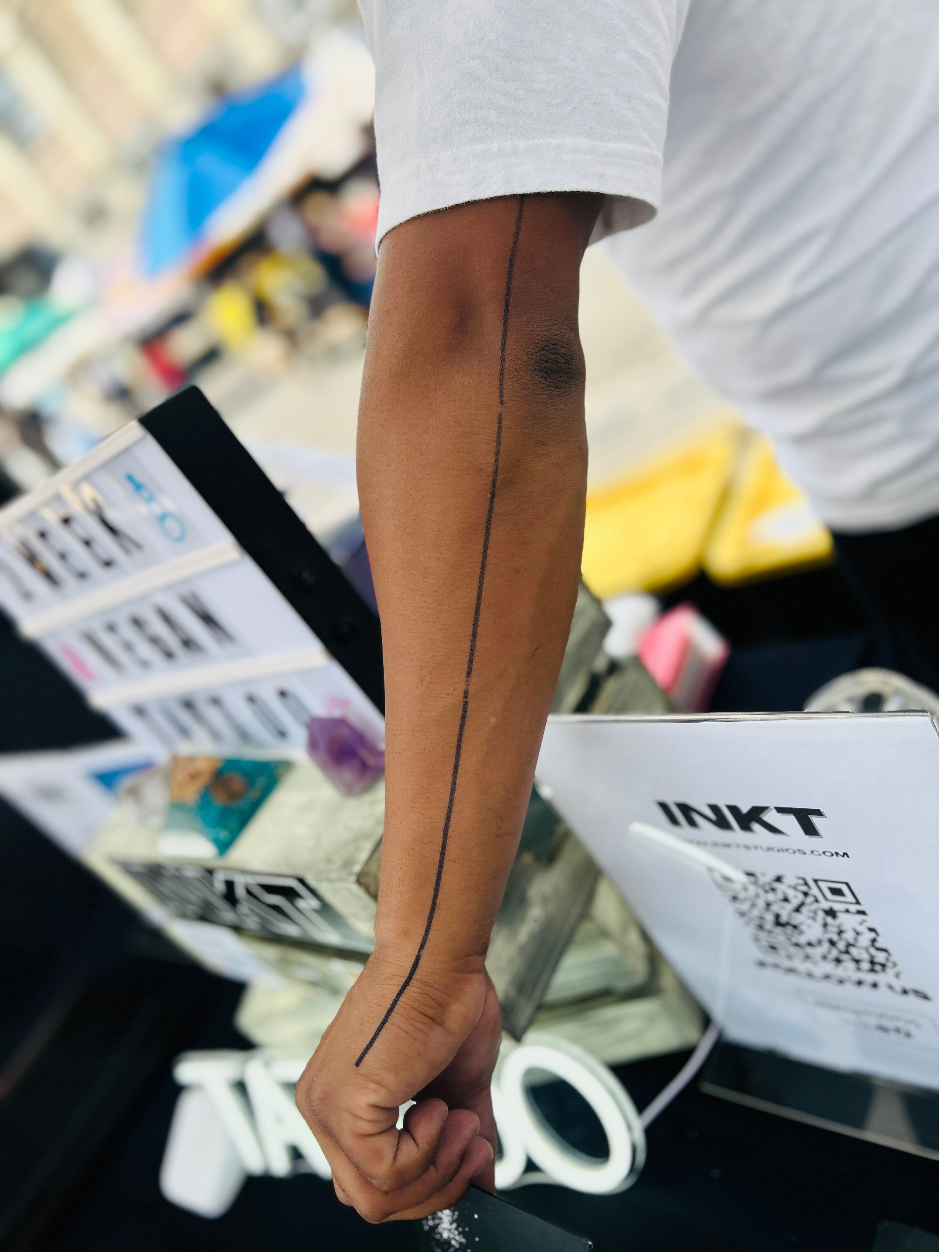 Long Line Tattoo 2 Week Temporary Tattoo Minimalist Tattoo Abstr