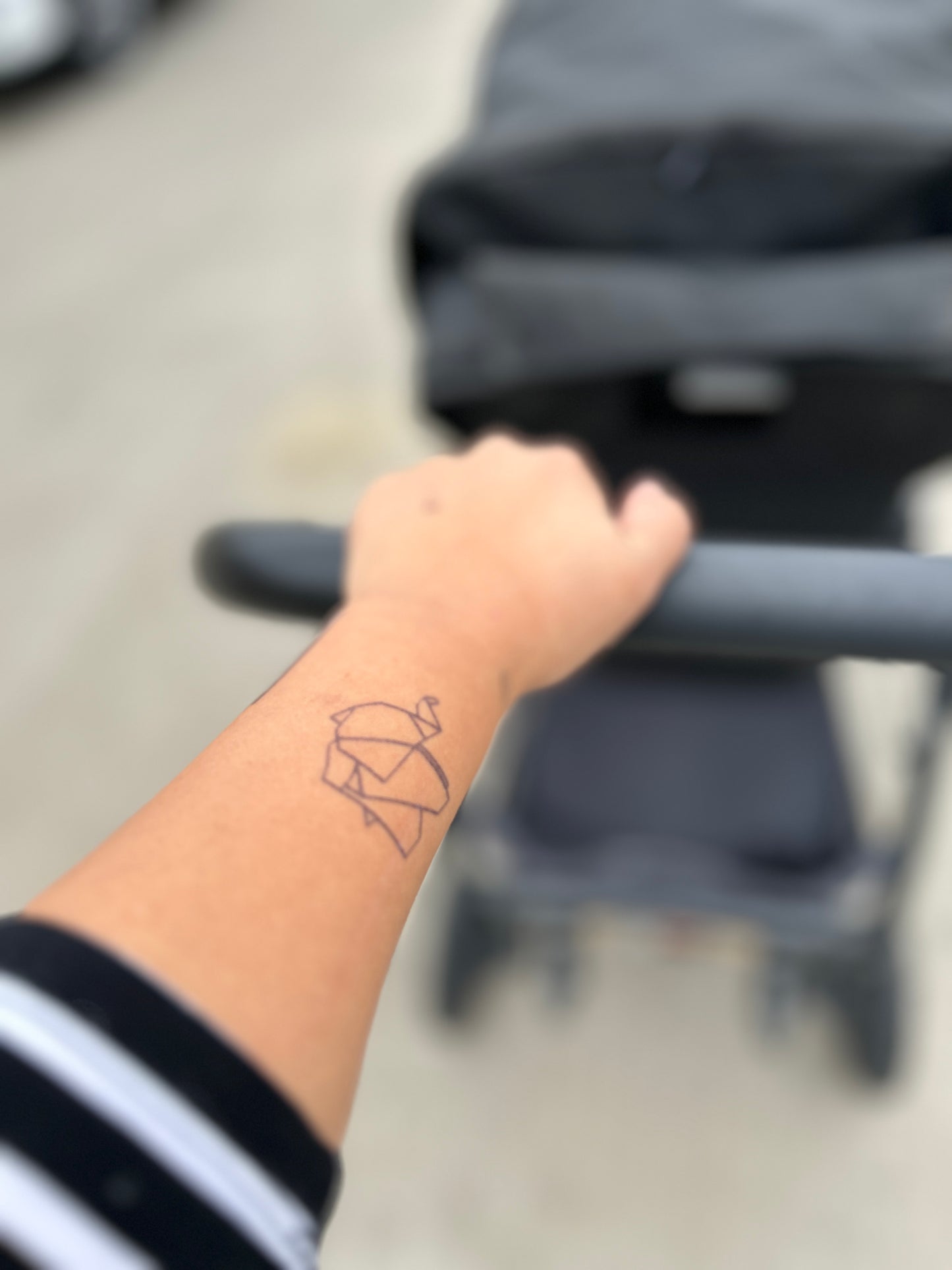 Elephant Tattoo | 2 Week Temporary Tattoo | Plant Based Vegan Tattoo | Geometric Tattoo | Cute Tattoo | Festival Tattoo | Matching Tattoo | Gift Idea | Temporary Tattoo | Geometric Elephant Tattoo | Inspirational Tattoo