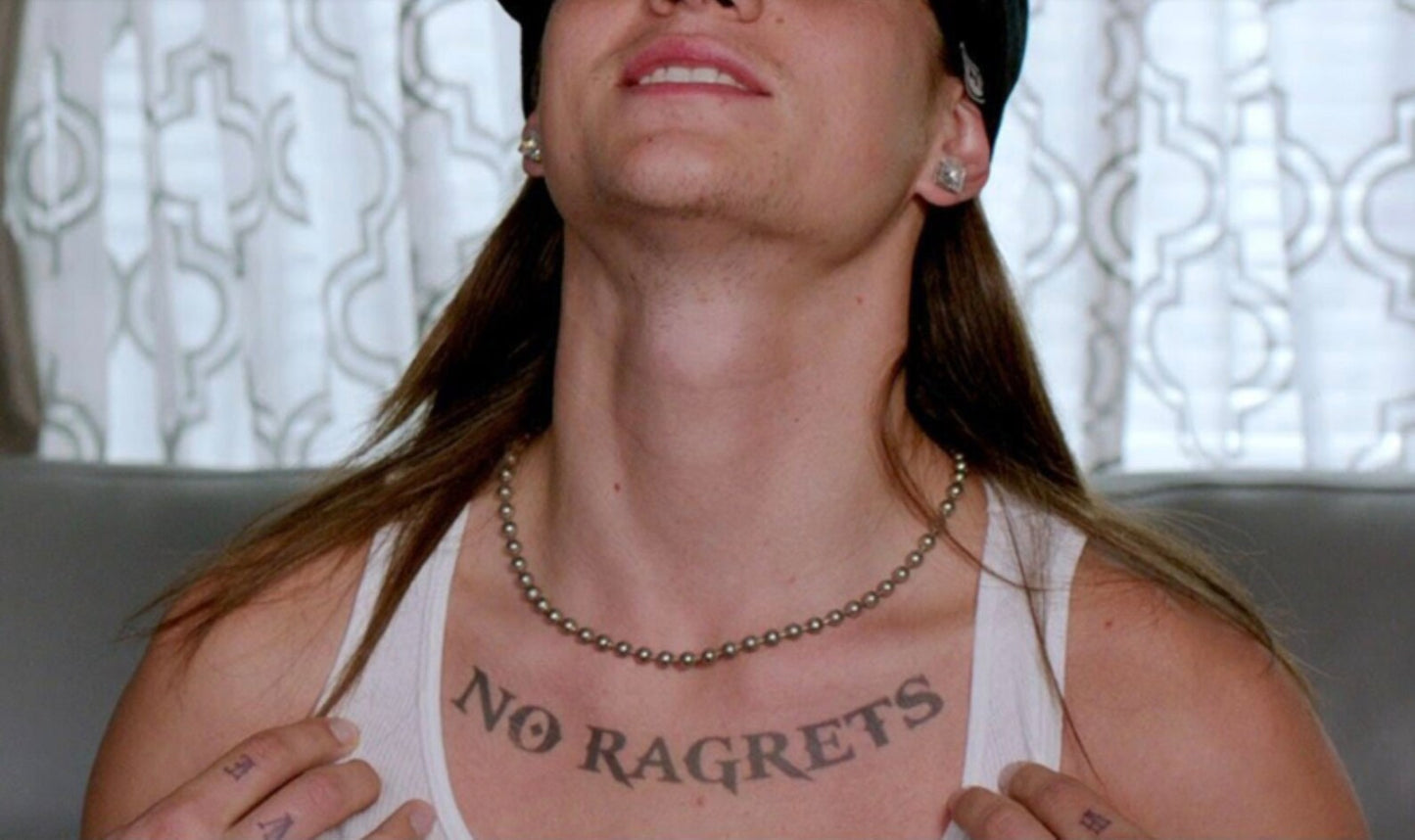No Ragrets Tattoo | 2 Week Temporary Tattoo | Parody Tattoo | Vegan Tattoo | Funny Tattoo | Joke Tattoo| Festival Tattoo | Funny Tattoo | No Regrets Tattoo |Movie Tattoo Art