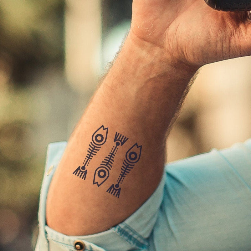 Tribal Tattoo Semi Permanent Temporary Tattoo Fish Tattoo Minimalist Tattoo Design Vegan Tattoo Realistic Fake Tattoo Festival Body Art Tat