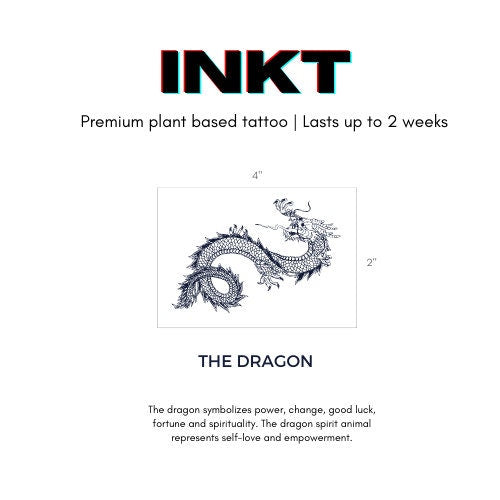 Dragon Tattoo 2 Week Tattoo Semi Permanent Tattoo Dragon Design Realistic Tattoo Festival Tattoo Body Art Design Animal Tattoo Vegan Tattoo