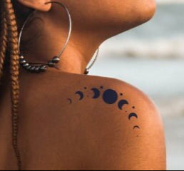 Moon Phase Tattoo 2 Week Vegan Tattoo Semi Permanent Tattoo Temporary Tattoo Moon Tattoo Spiritual Tattoo Crystal Tattoo Festival Tattoo Art